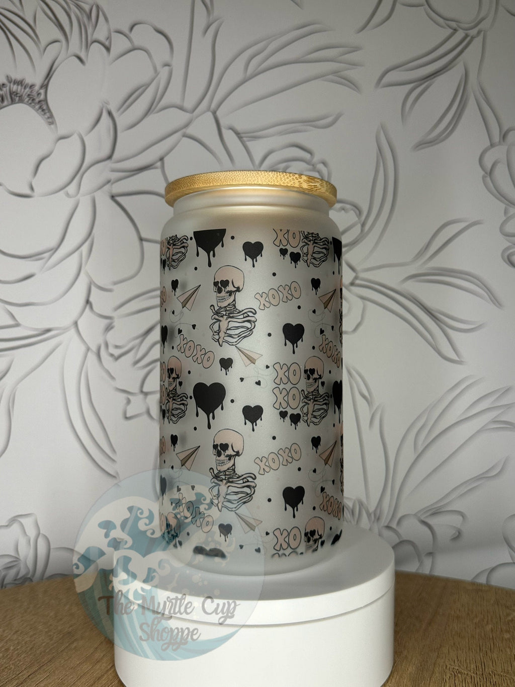 XOXO 16 oz Glass Mason Cup Tumbler | Insulated Travel Cup by Coastal Designs SC