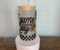 16 oz Glass Mason Cup "Game Day Glass Cup | Iced Coffee Cup by Coastal Designs SC