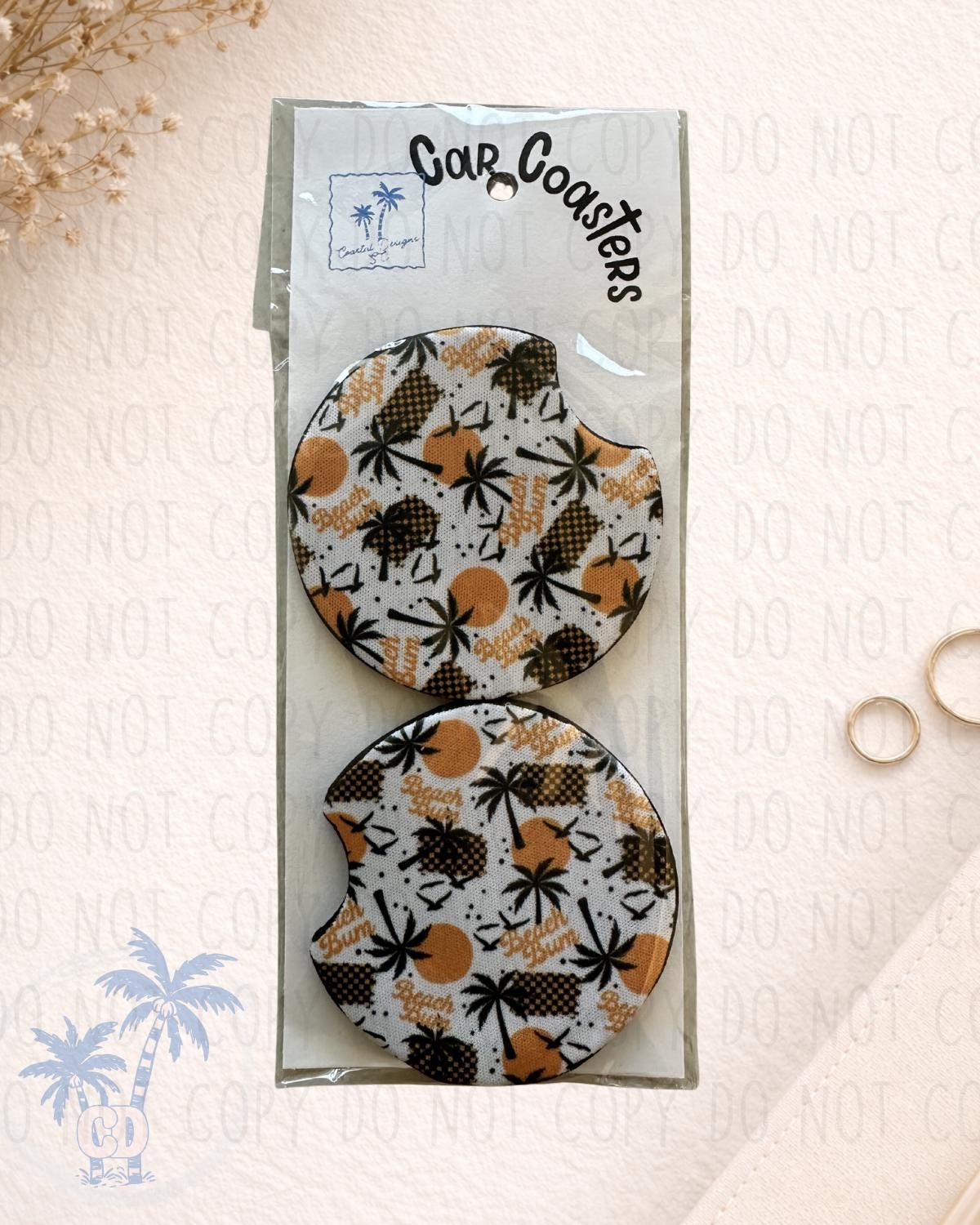Car Coasters |Set of 2 |Gift | Car Accessories Coaster | Desk Coast by Coastal Designs SC