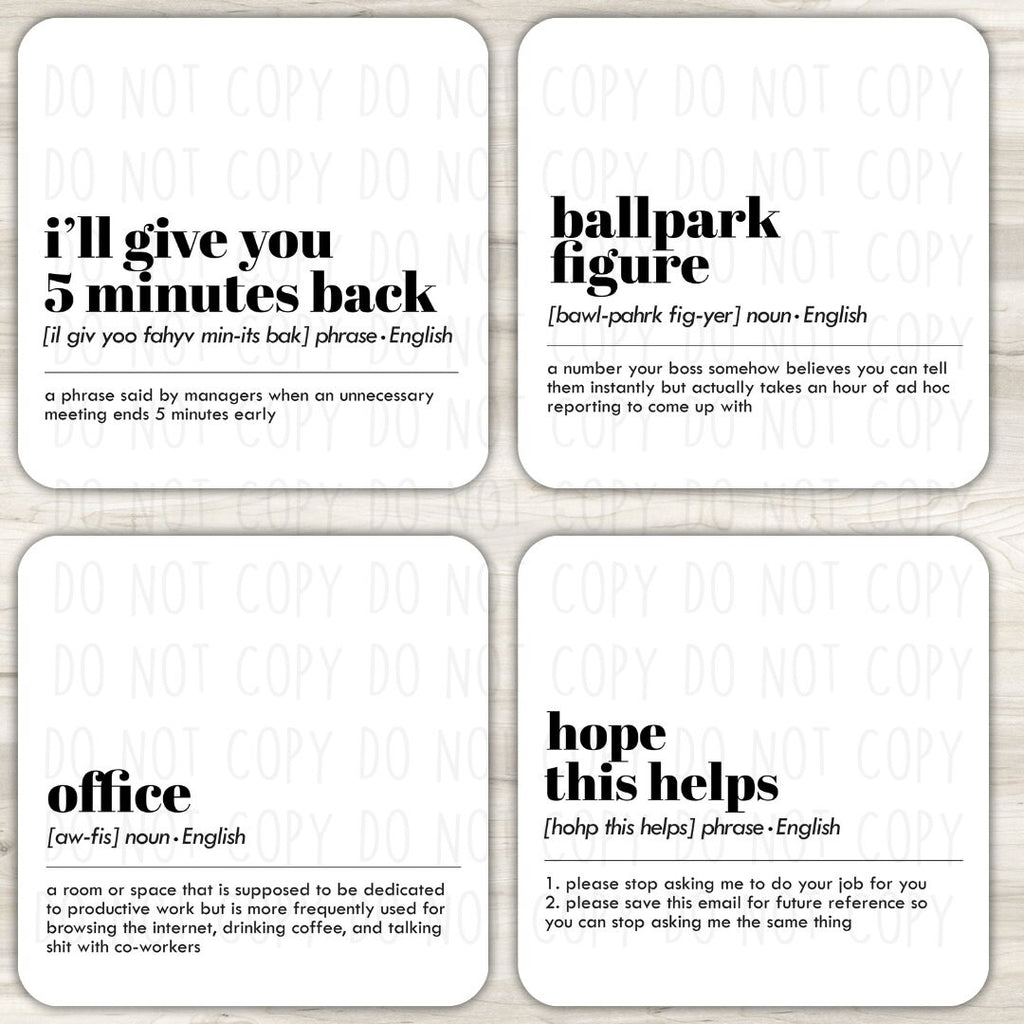Office Desk Coasters Coaster | Desk Coaster Gift by Coastal Designs SC