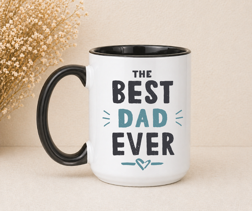 Best Dad Ever Mug (Black or White Handle) Coffee Mug | Funny Gift Mug by Coastal Designs SC