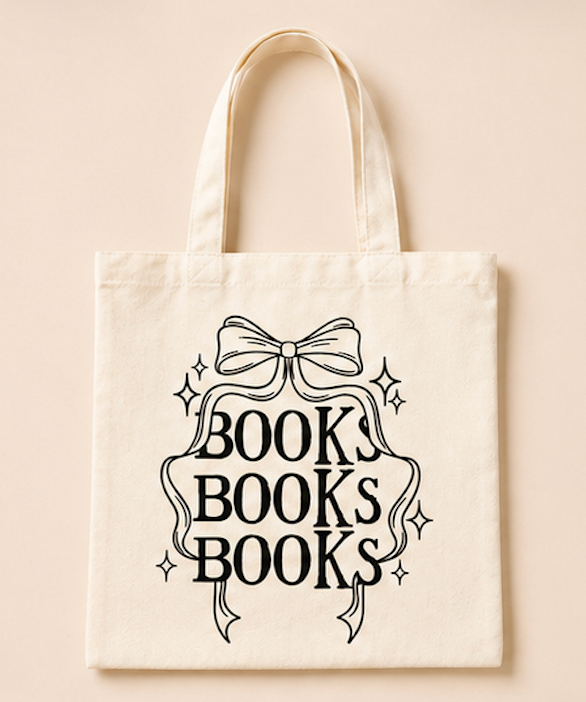 Tote Bag - Books (Canvas Tote) Tote Bag | Reusable Canvas Bag by Coastal Designs SC