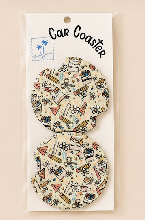 Teacher Coaster (Car Coaster) Coaster | Desk Coaster Gift by Coastal Designs SC