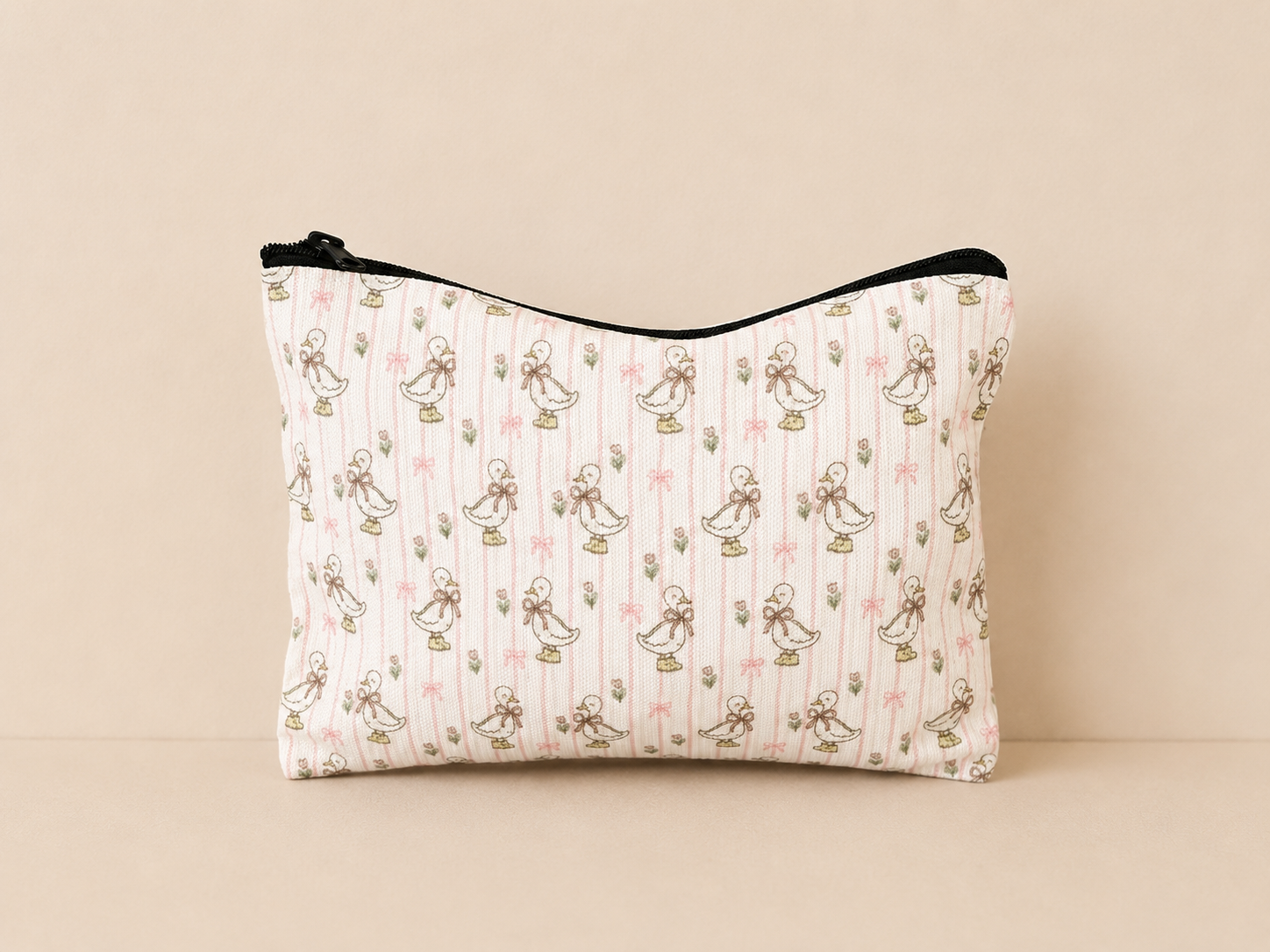 Canvas Zipper Pouch |  Makeup Bag | Pencil Pouch | Cosmetic Travel Bag Toiletry Organizer