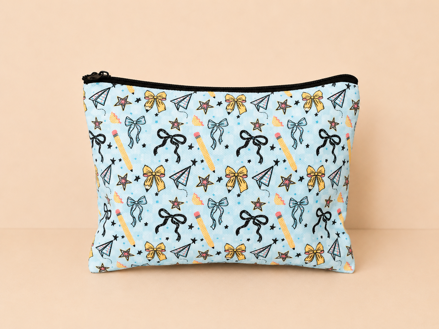 Canvas Zipper Pouch |  Makeup Bag | Pencil Pouch | Cosmetic Travel Bag Toiletry Organizer