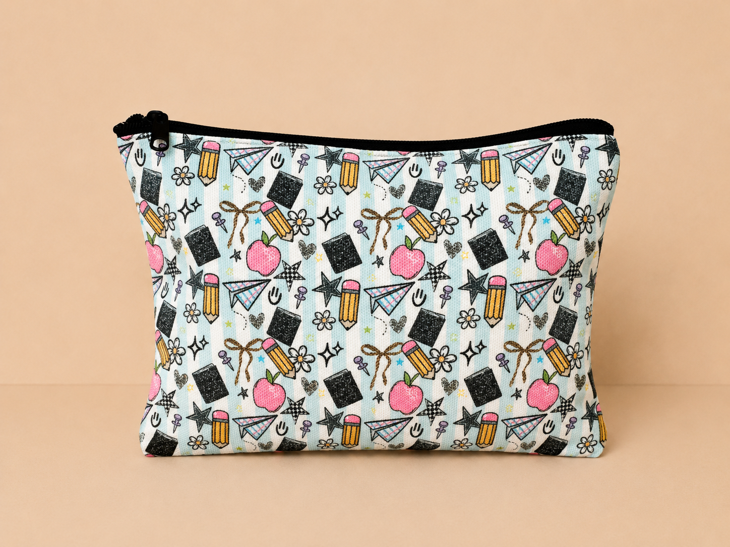 Canvas Zipper Pouch |  Makeup Bag | Pencil Pouch | Cosmetic Travel Bag Toiletry Organizer
