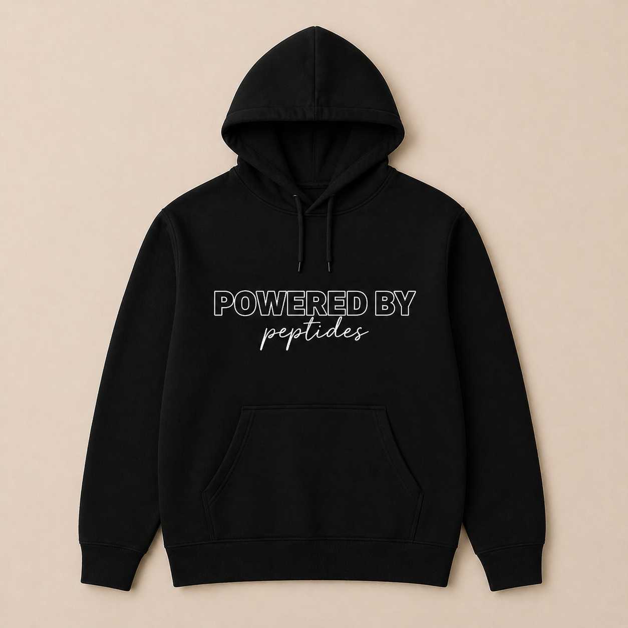 Unisex Powered by Peptides Hoodie | Handmade Gift by Coastal Designs SC