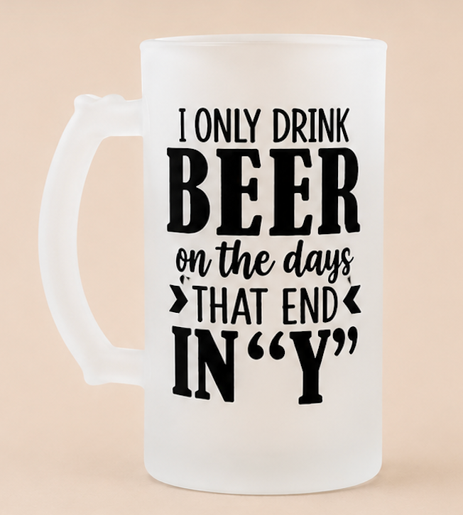 Funny Frosted Beer Mug | Beer Lover Gift by Coastal Designs SC