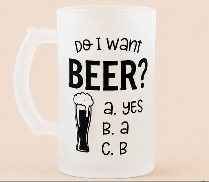 Funny Frosted Beer Mug | Beer Lover Gift by Coastal Designs SC