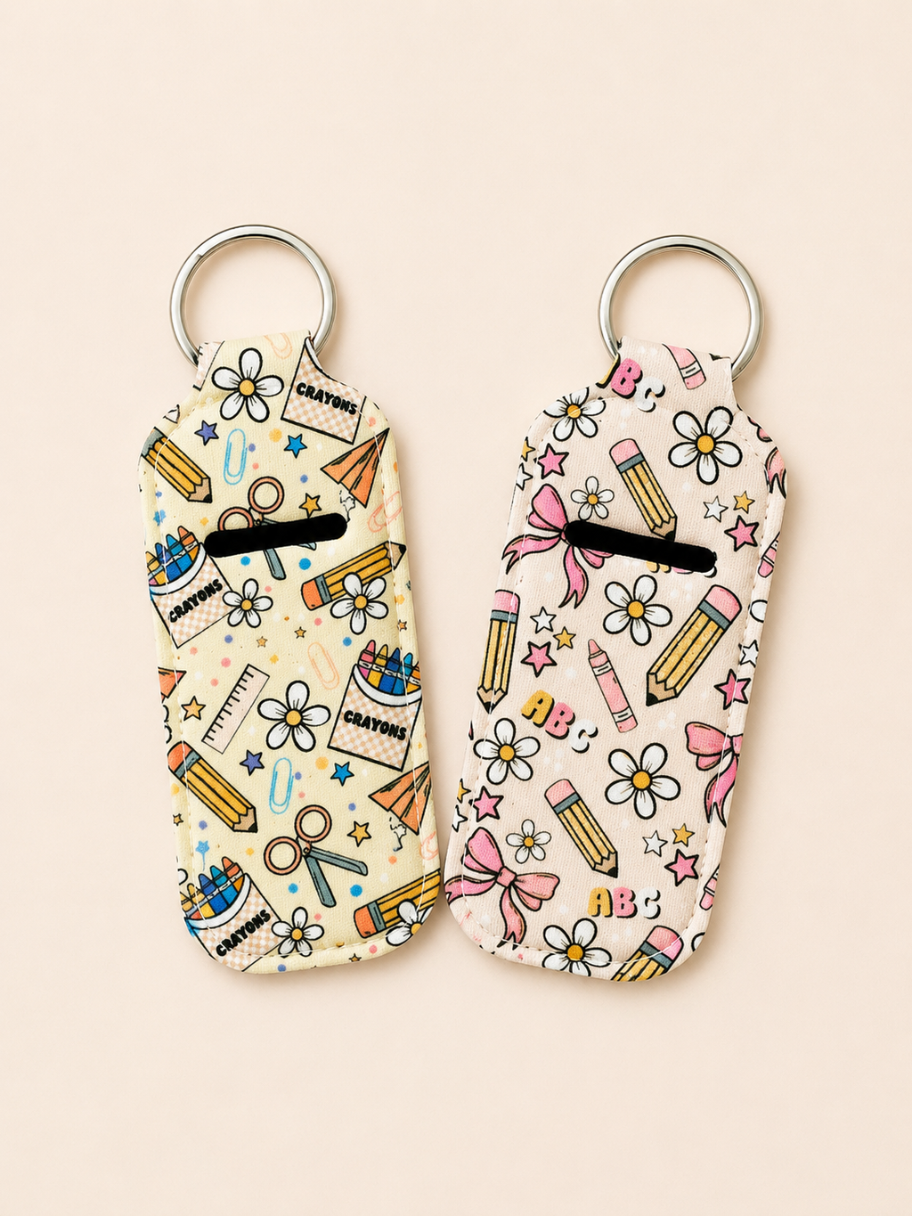 Teacher Supplies Key Ring (Chapstick Holder Style) Tote Bag | Reusa by Coastal Designs SC