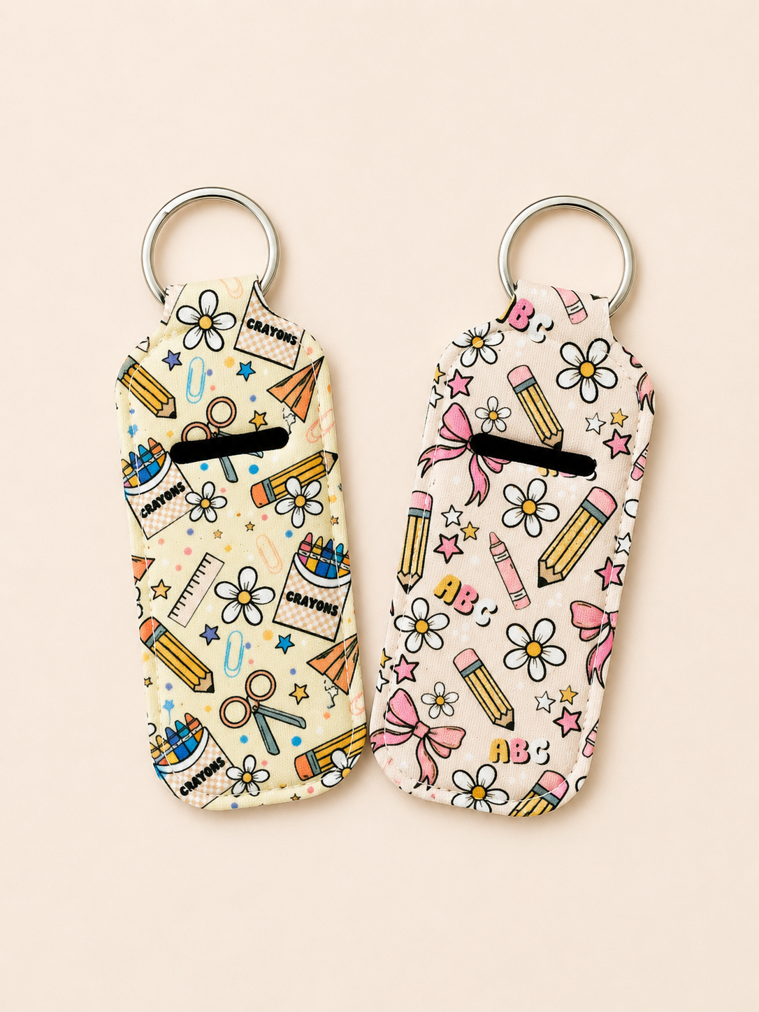 Teacher Supplies Key Ring (Chapstick Holder Style) Tote Bag | Reusa by Coastal Designs SC