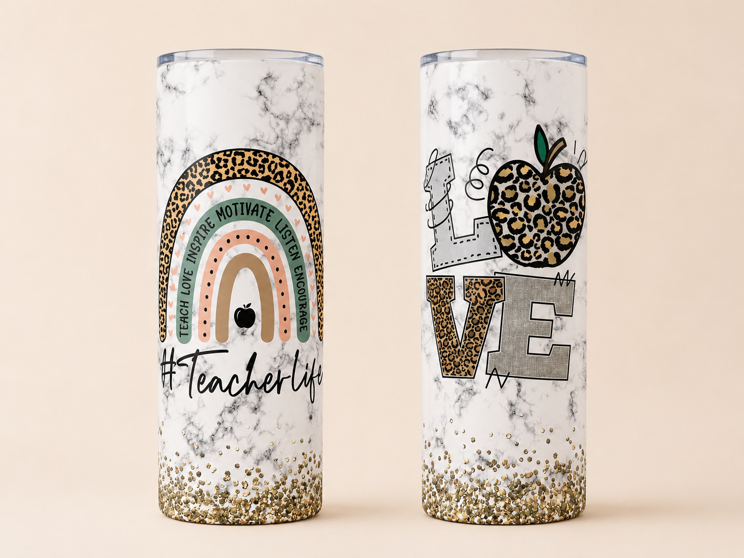 Teacher Tumbler (20oz Skinny Tumbler) Tumbler | Insulated Travel Cup by Coastal Designs SC