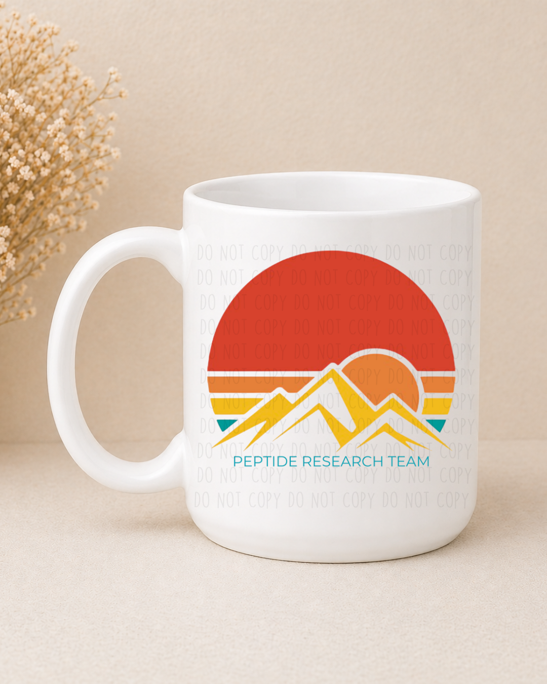 Peptide Research Team Mountains (Black or White Handle) Coffee Mug | Ceramic Mug | Gift