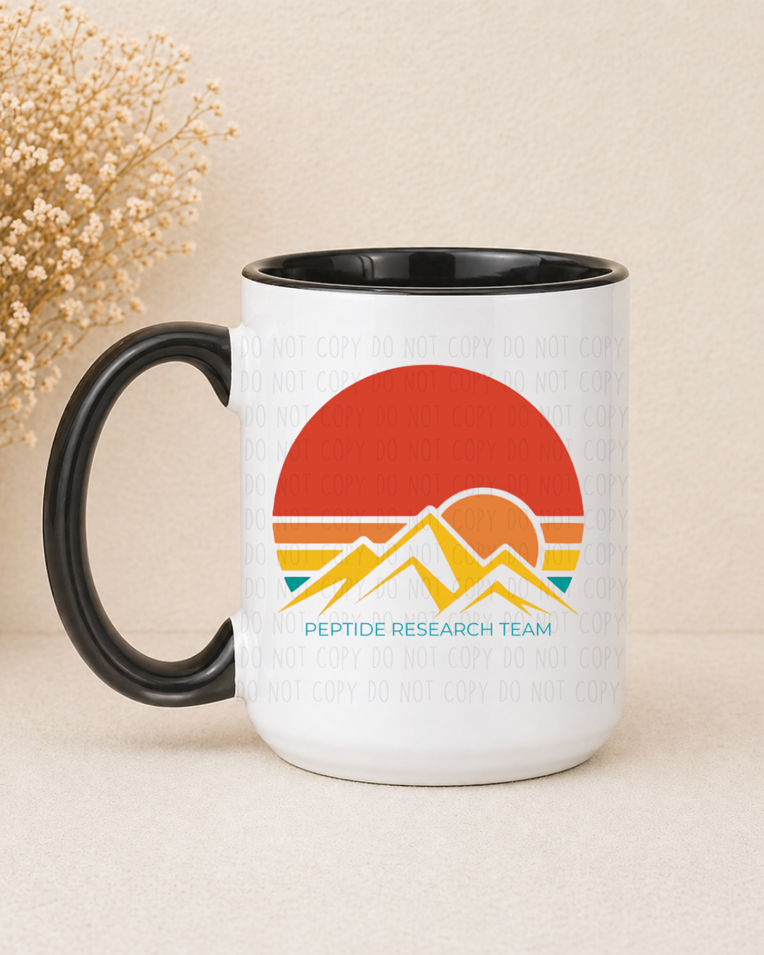 Peptide Research Team Mountains (Black or White Handle) Coffee Mug | Ceramic Mug | Gift