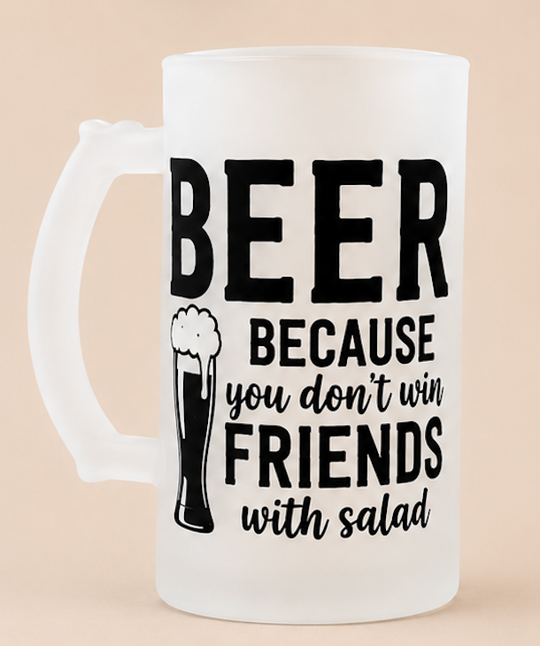 Funny Frosted Beer Mug | Beer Lover Gift by Coastal Designs SC