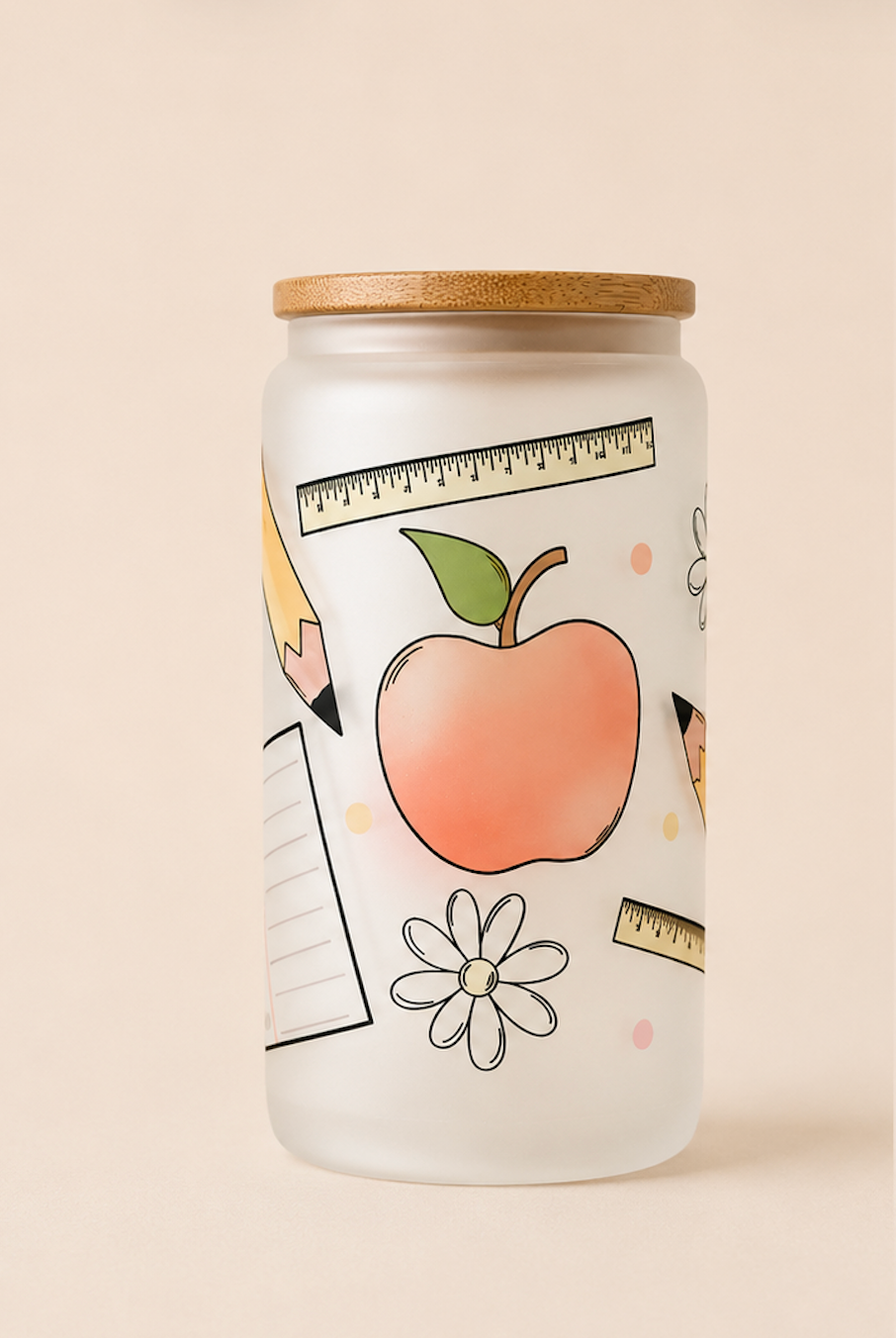 Teacher Glass Cup (Frosted / Can-Style Glass) Tumbler | Insulated T by Coastal Designs SC