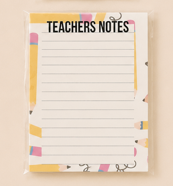 Teacher Notepad - "Teachers Notes" | Cute & Functional Desk Essenti by Coastal Designs SC