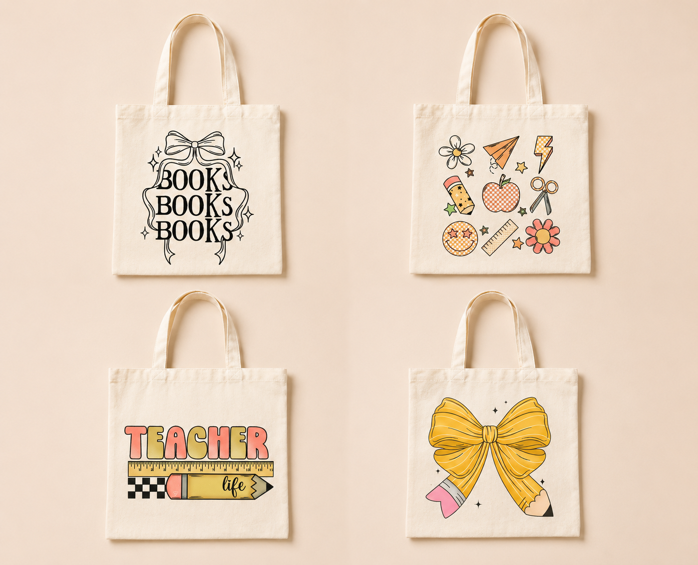 Tote Bag - Books (Canvas Tote) Tote Bag | Reusable Canvas Bag by Coastal Designs SC