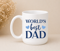 Worlds Best Dad (Black or White Handle) Coffee Mug | Funny Gift Mug by Coastal Designs SC