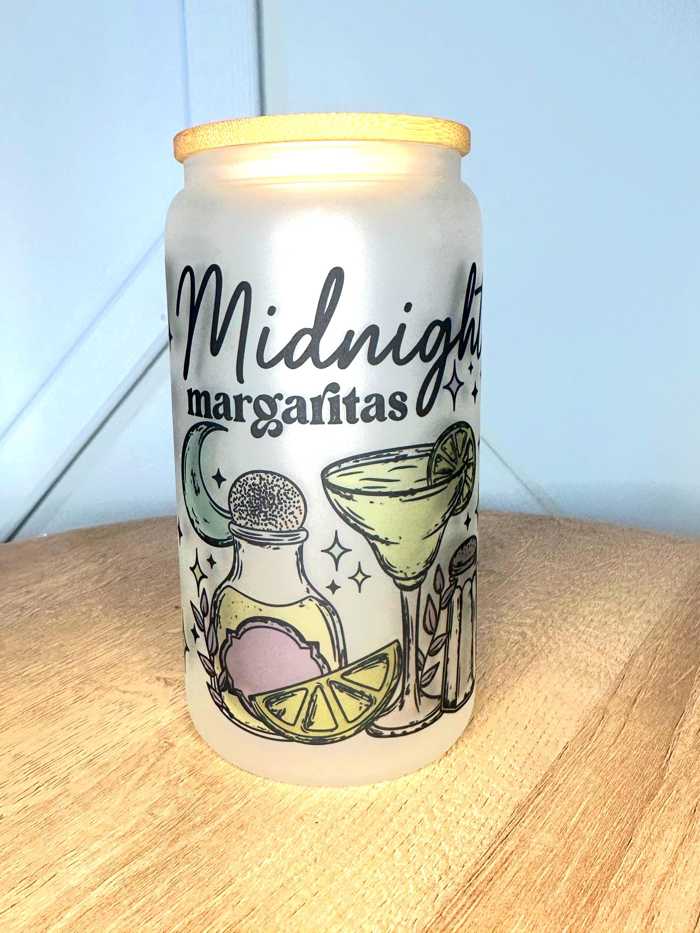 16 oz Glass Mason Cup Midnight Margs Glass Cup | Iced Coffee Cup by Coastal Designs SC