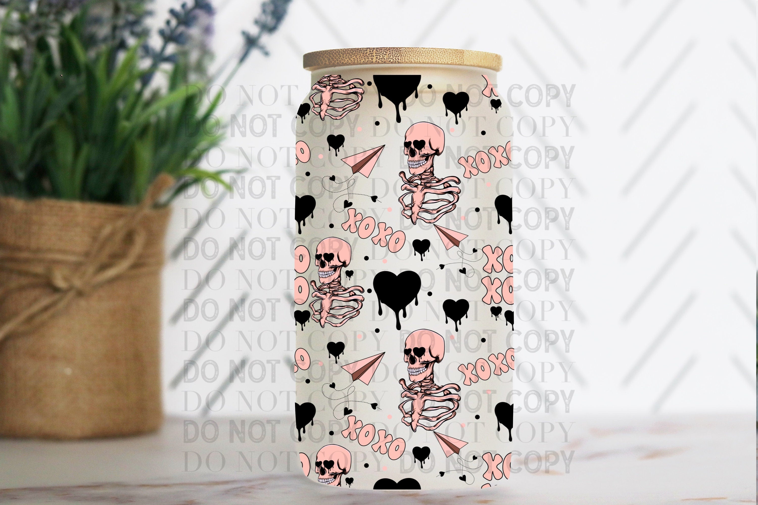 XOXO 16 oz Glass Mason Cup Tumbler | Insulated Travel Cup by Coastal Designs SC
